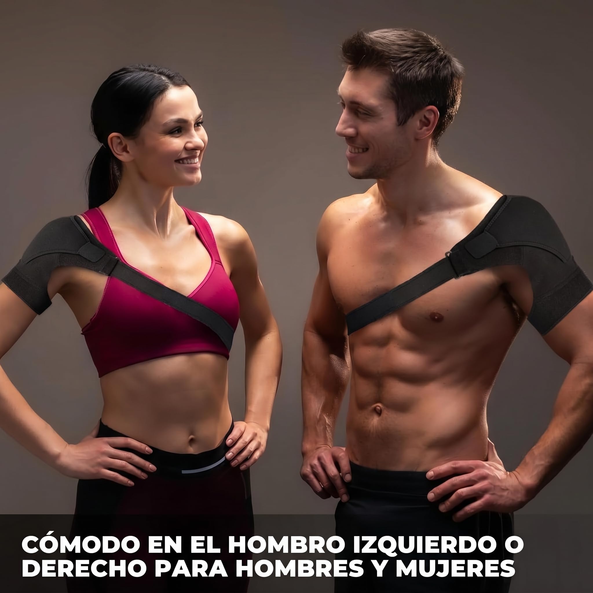 Astorn Soporte para Hombro Ajustable con Compresión Bidireccional y Neopreno Transpirable - Hombrera Ortopédica Unisex para Hombro Izquierdo o Derecho, Talla S/M con Velcro y Hebilla de Ajuste