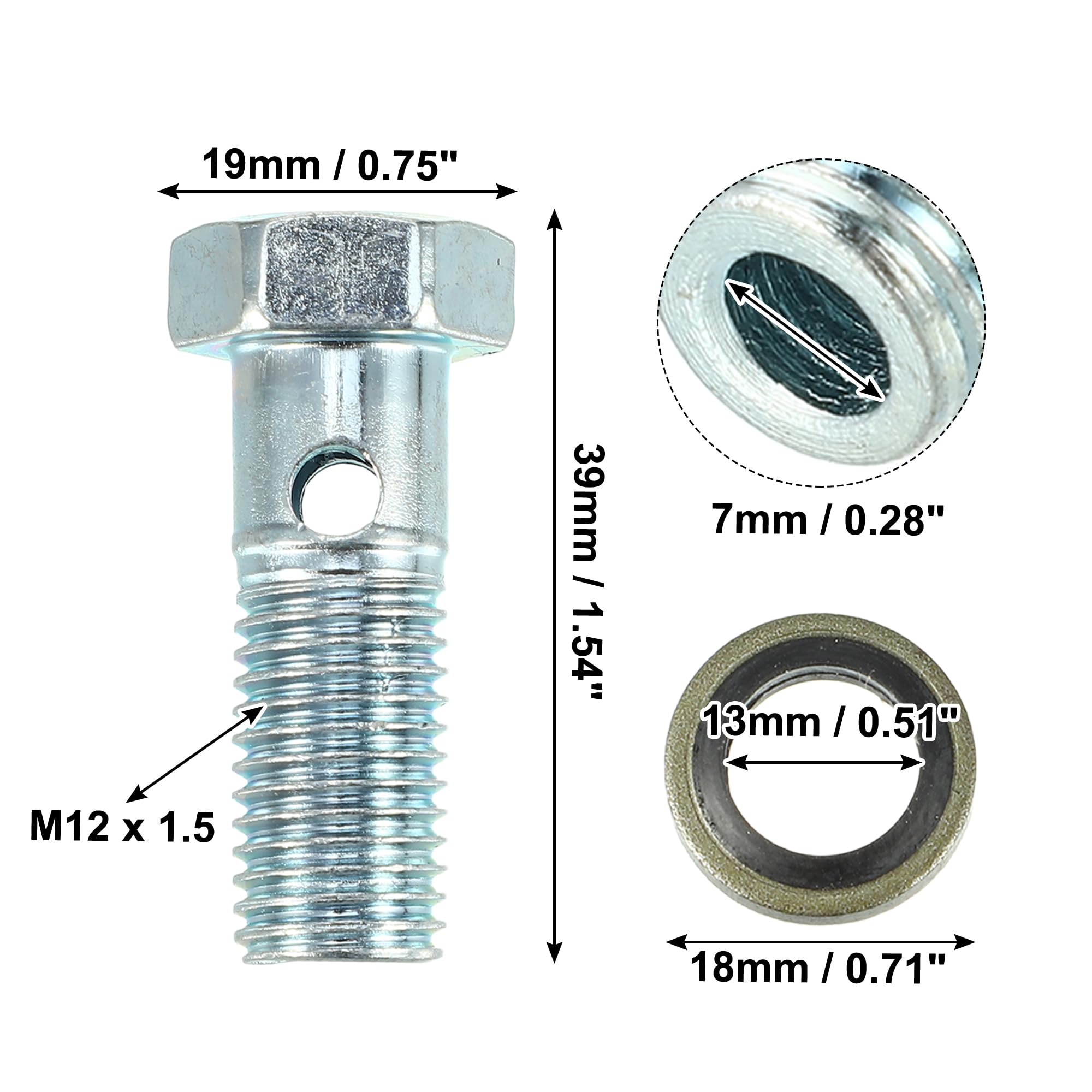 QUARKZMAN Banjo Bolt Adapter 2er Set - M12x1.0 Für Bremsanlagen
