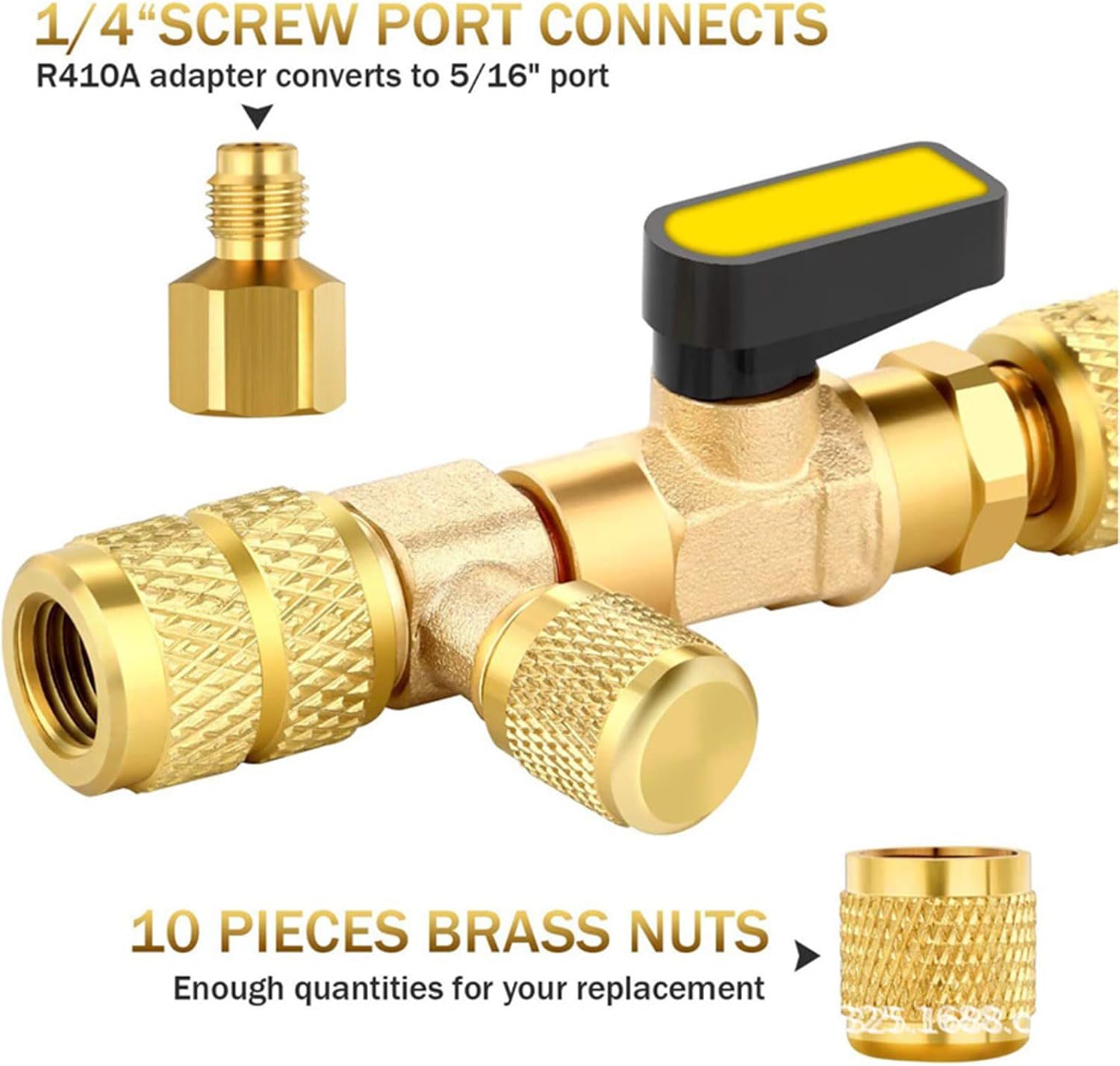 Small Ball Valves Cores Extractor Set Includes Brass Adapters Sealing Washers For R410A R22 32 Refrigerants Ports Use No Refrigerants Release Core Grabbers Tool
