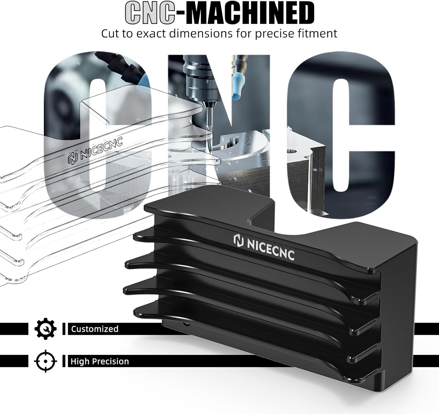 NICECNC Black Spark Plug Head Bolt Covers Finned Spark Plug Cover Aluminium CNC Compatible with Harley Forty Eight XL1200X 2010-2022, Sportster 1200 Custom XL1200C 2004-2019, See Fitments