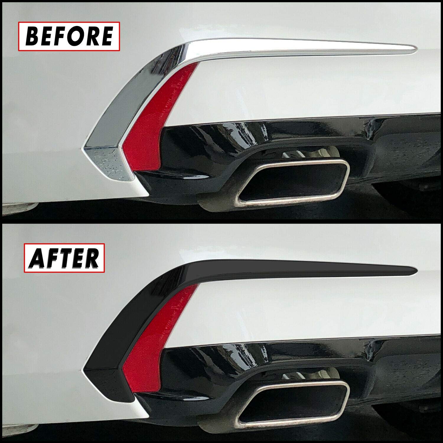 Chrome Delete Blackout Vinyl Overlay for 2018-2020 Acura TLX Rear Bumper Trim (Satin Black)