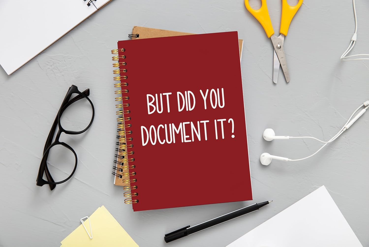 but Did You Document it Notebook - Gifts for HR Professionals, HR Coworker Gag Gift, HR Appreciation Notebook for Men, Funny Human Resources Employee Spiral Notebook 5.5x8.3(Red) image 2
