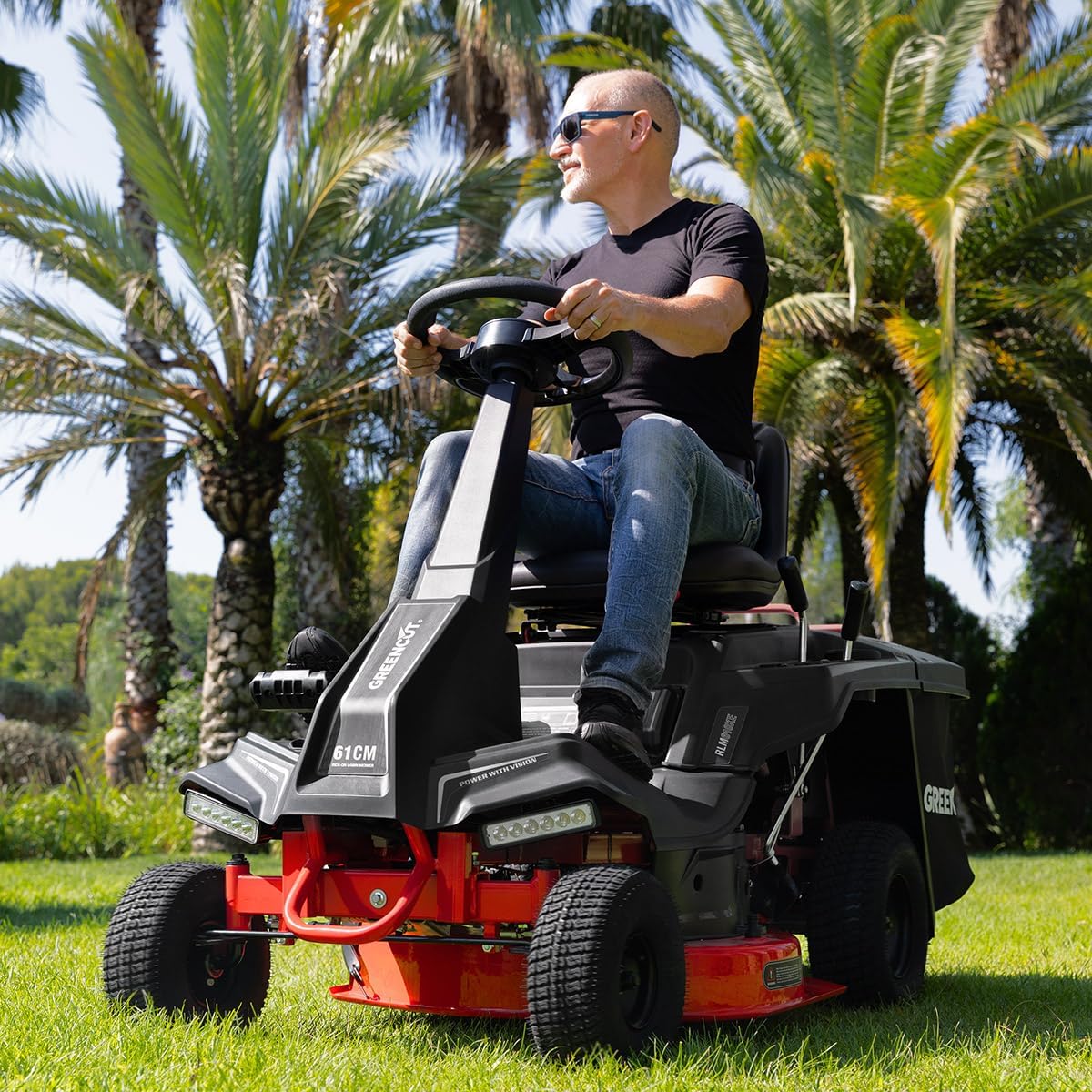 Operator on Greencut RLM610XE Lawn Tractor