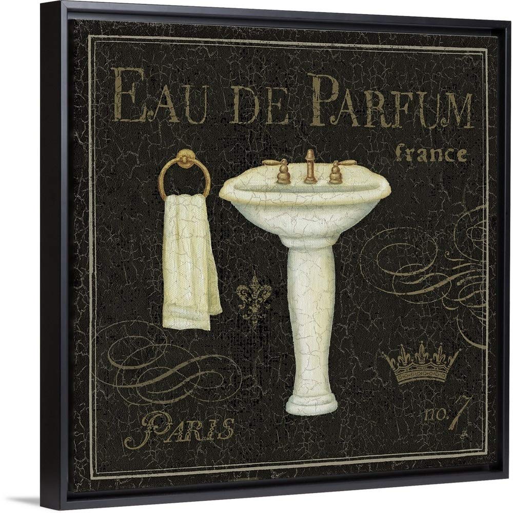 Bain De Luxe III Black Floating Frame Canvas Art, 38"x38"x1.75"