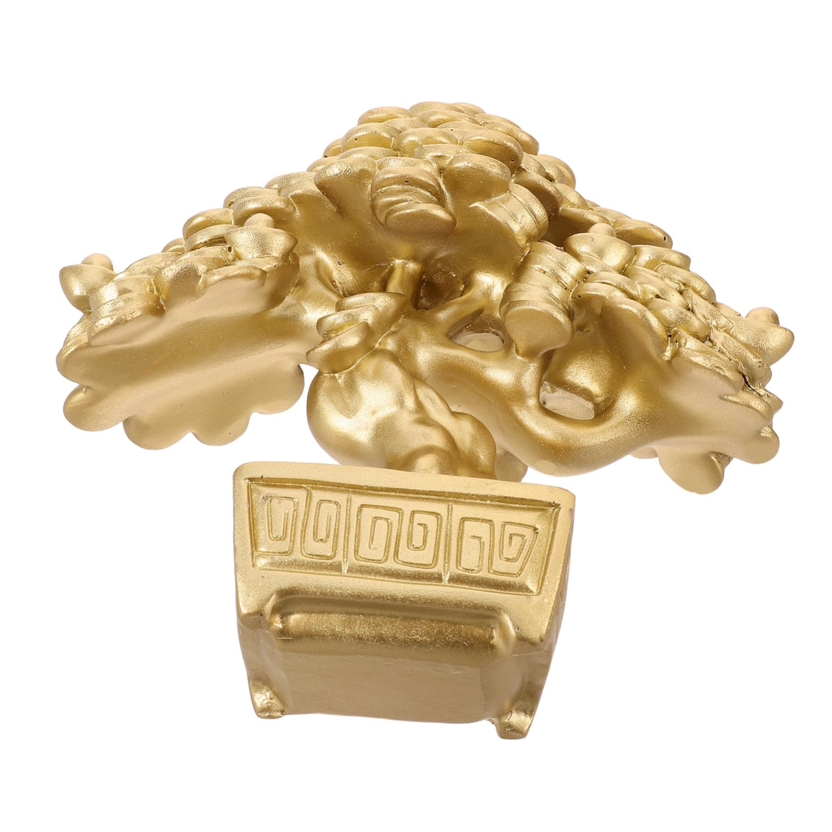 Figurine Arbre Doré Feng Shui : Bonsaï Décoration Intérieure pour Maison et Bureau