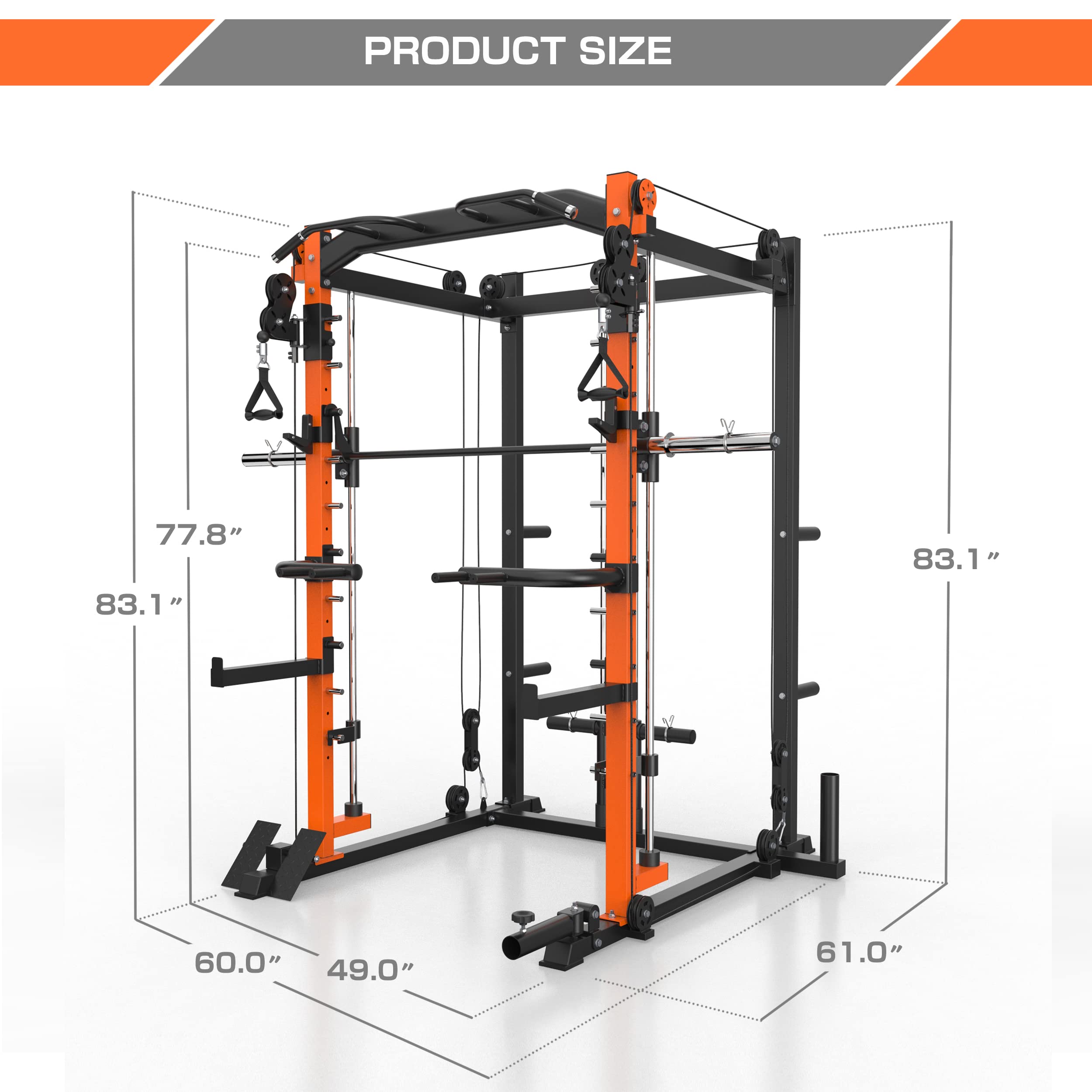 MAJOR LUTIE Smith Machine, Power Cage with LAT PullDown Pulley System
