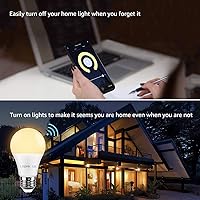 Vista 4 de Lighting EVER Bombillas LED inteligentes, compatibles con Alexa y Google Assistant, equivalente a 60 vatios, regulables con aplicación
