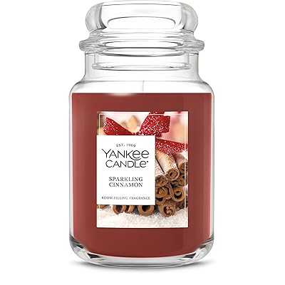 Yankee Candle, Sparkling Cinnamon Fall Scented Candle, 22oz Large Jar with up to 150 Hour Burn Time