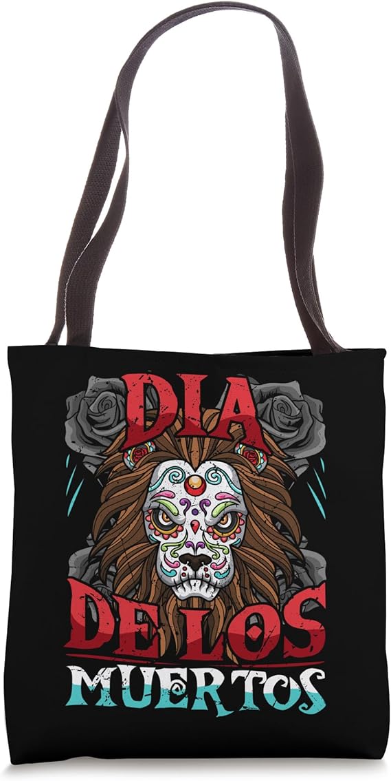 Dia De Los Muertos Lion Sugar Skull Calavera Tote Bag