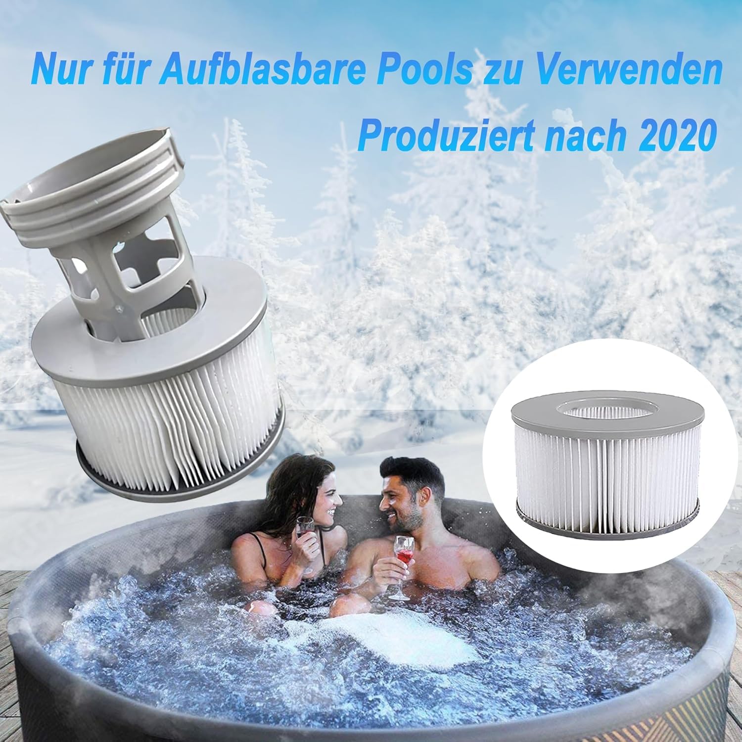 KGC 12 Pezzi Cartuccia Filtro Piscina per MSpa, Filtri Piscina per Aufblasbare Piscine(Modelli dal 2020), per Vasche Idromassaggio, Spa e per Whirlpool, Piscine gonfiabili