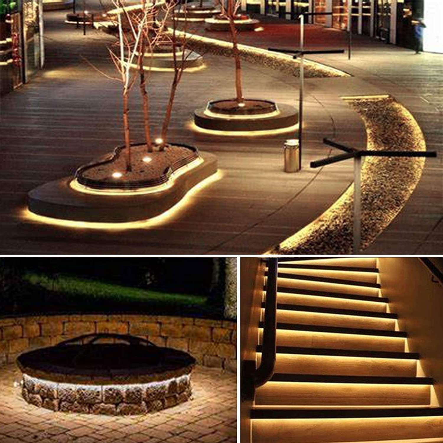 10M 240LED Streifen Solarleuchten,SUAVER Wasserdicht Flexible LED Strip 8 Modi Lichtschläuche Solar Band Lichterketten mit Fernbedienung Dekoration Außen Innen Weihnachten Hochzeit Party (Warmweiß)