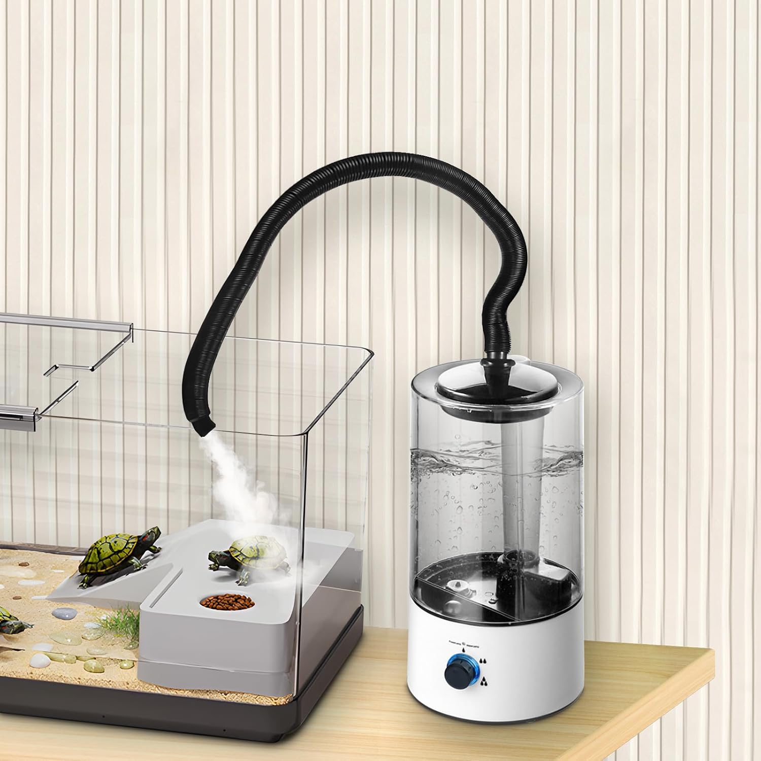 Reptile Humidifier, 4L Fogger Fog Machine for Reptile Terrarium Tank, 110V Cool Mist MisterAdjustable Fog for Reptiles and Amphibians Such as Geckos Snakes Turtles Tortoises Lizards or Frogs Toads