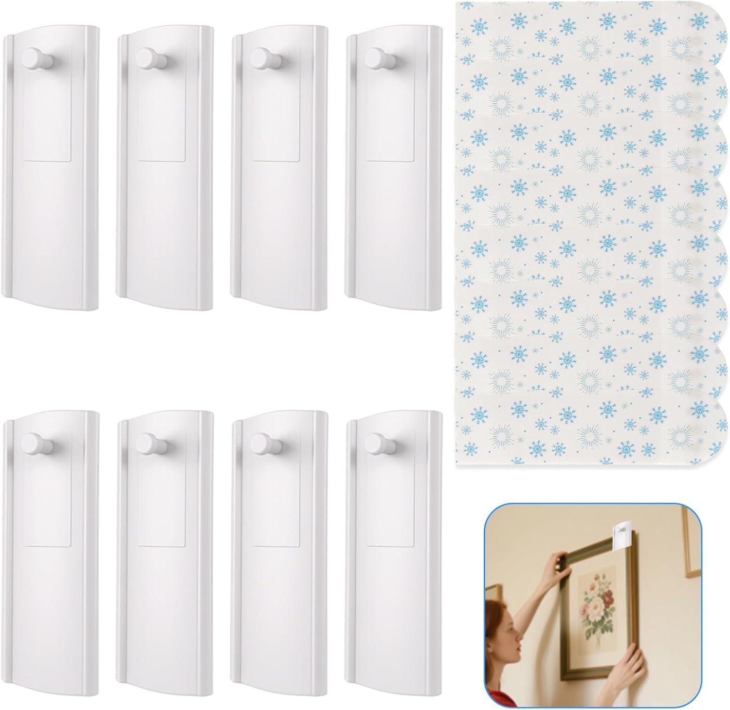 EA638LL-1｜28x15mm フック(粘着付/3個)のページ - EBQOSK(イーブイオースク) 写真掛け金具 8点ダメージ - 無料の写真掛けキット 粘着フック&amp;ストリップセット 壁の装