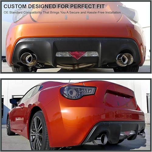 Miniatura 9 de Spec-D Tuning MFCAT2-FRS12 silenciador de escape con puntas de salida dobles de 4 pulgadas Subaru BRZ FRS