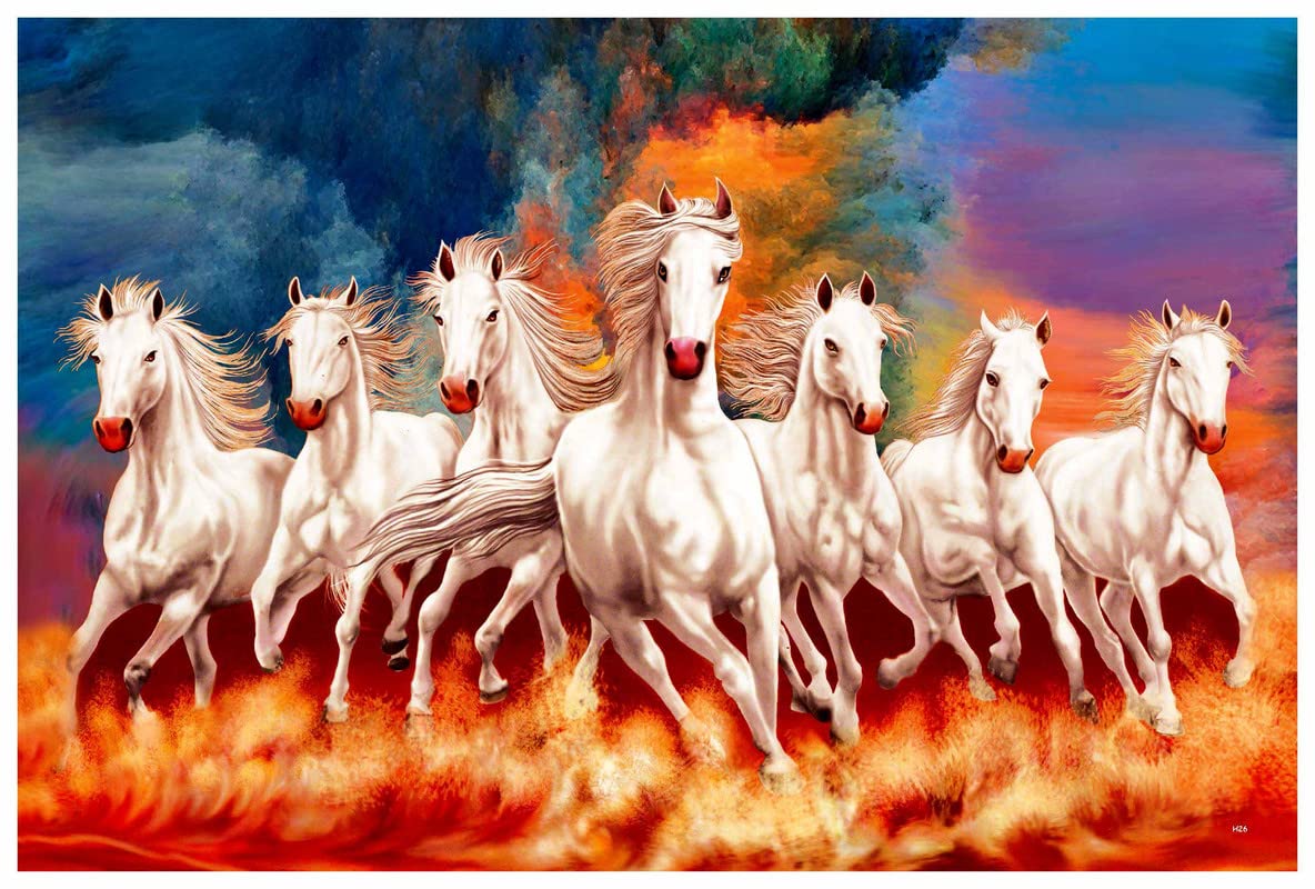 SAF paintings 7 Running Horses Vastu UV Textured Wall Painting for Home Decoration, Office, Gym, College Wall decoration Painting 12 Inch x 18 Inch MDF1447 (B0B2WSQJXW) Amazon Price History, Amazon Price Tracker