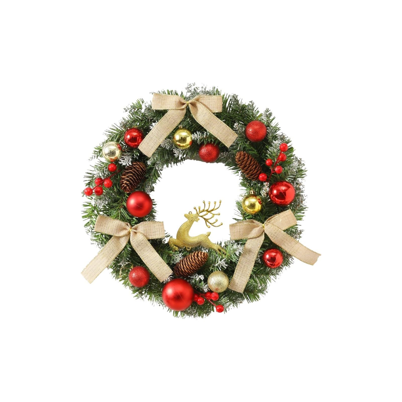 Generico Ghirlanda porta dingresso di Natale ghirlanda di Natale porta finestra appeso parete ornamenti Verde Rosa Per Albero Decorazioni Esterno