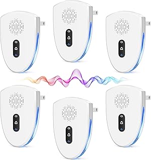 Upgraded - Ultrasonic Insect & Pest Indoor Repeller - Repellent Plug-in Control Device for Rodent, Mice, Rats, Roaches, Ants, Spiders, Bugs, Home, Kitchen, Office, 3 Mode Switching (6 Pack)