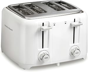 Hamilton Beach 4 Slice Toaster, White, 24218