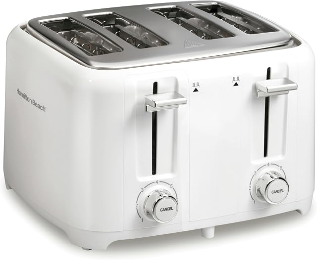 Hamilton Beach 4 Grille-pain en tranches, blanc, 24218