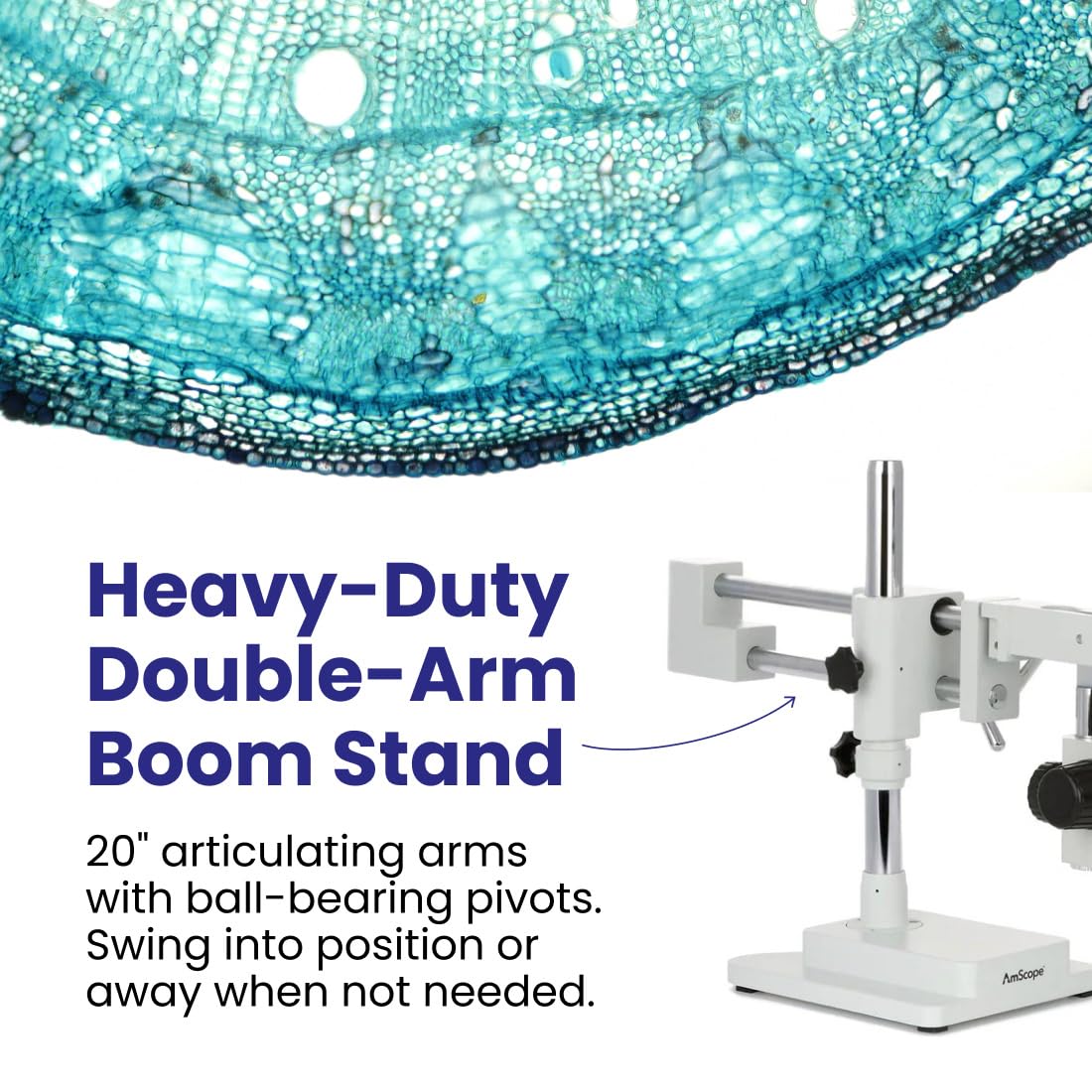 3.5X-90X Microscopio stereo zoom, su supporto doppio