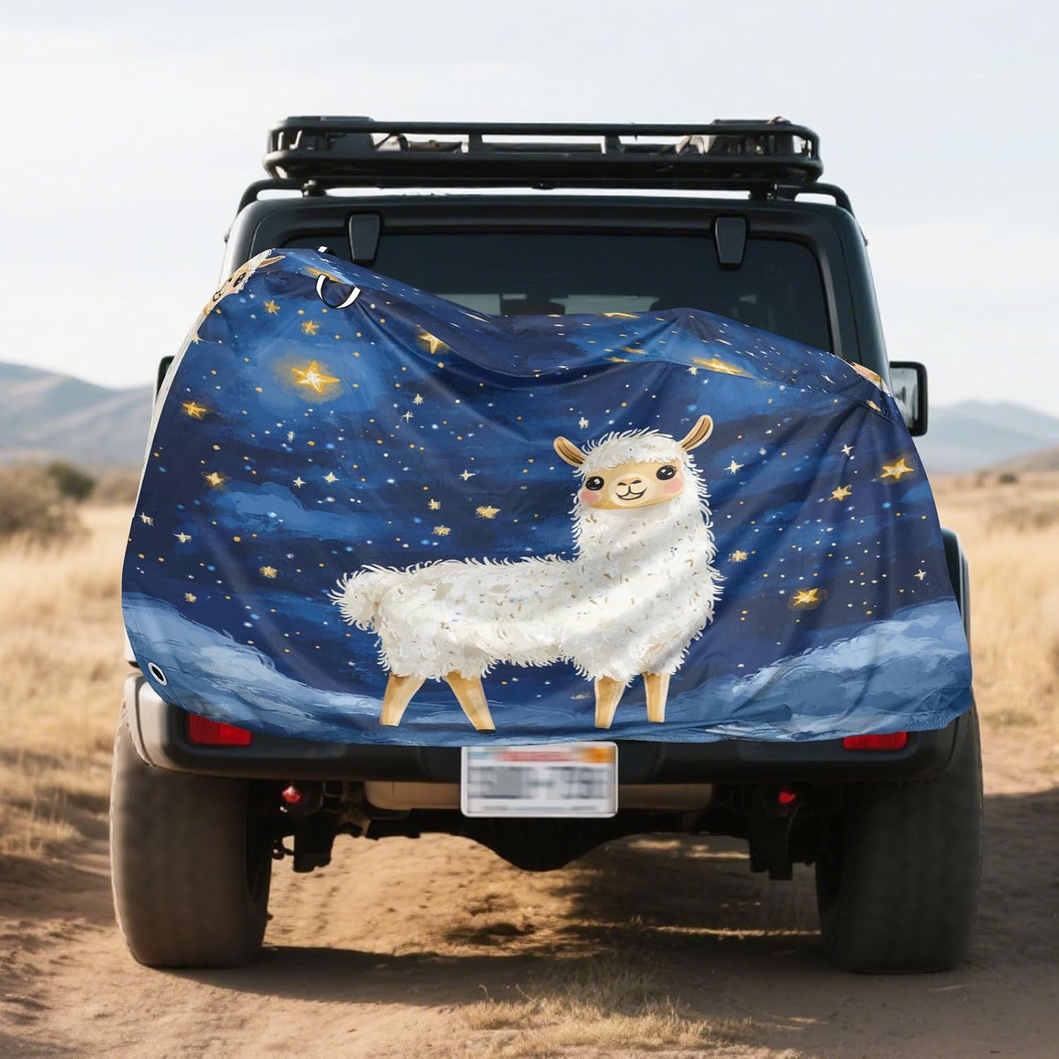 ALAZA Llama Alpaca Starry Stars Bike Cover Waterproof Outdoor Ebike Bicycle Covers Tarp Protection for 1/2 Bikes, Sun UV Dust Wind Proof