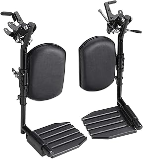 Wheelchair Elevating Legrest with Padded Calf Support, Footrest with Swing Away Function, Adjustable Length and Aluminum Footplate, Tool-Free Installation, Designed for Invacare Wheelchair