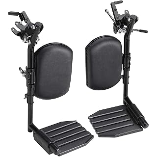The Aftermarket Group Wheelchair Legrest Assembly, Hemi Spacing, Black Vinyl Calfpad, Black Aluminum Footplate, 1 Pair, TAG2750412P