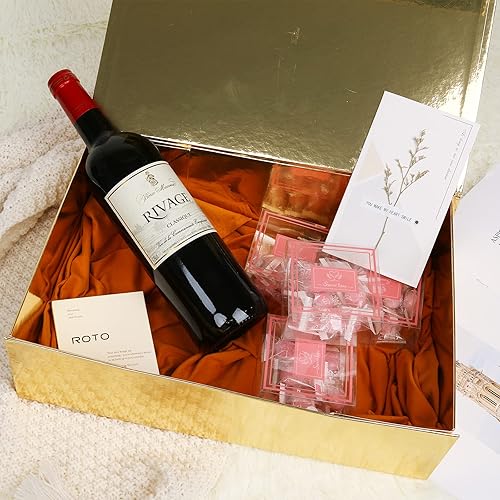 Miniatura 6 de KoKoBin Paquete de 5 cajas de regalo con tapa 14 x 95 x 4 pulgadas caja de regalo magnética caja de propuestas para padrino de boda fiesta de