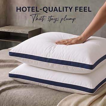 Utopia Bedding Pillows 2 Pack King Size, (Navy) Luxury Hotel Quality Pillows, Brushed Fabric, Bed Pillow for Back, Stomach or Side Sleepers - 20 x 36 inch / 50 x 90 cm