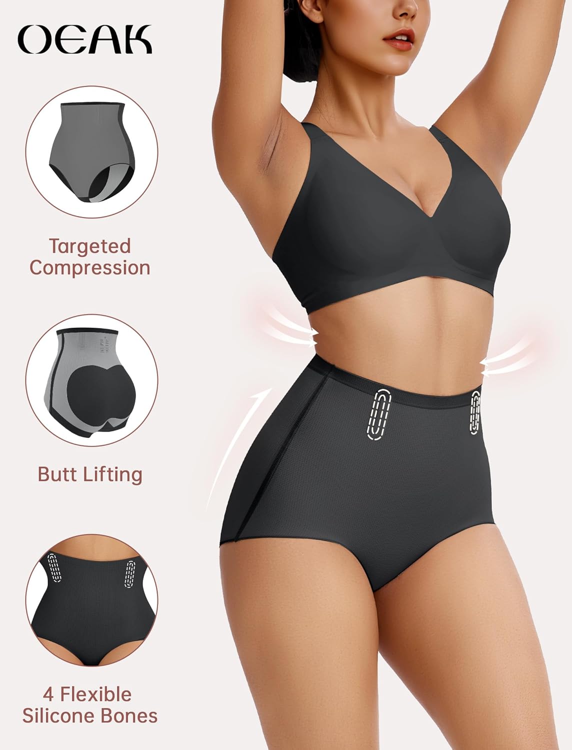 OEAK Tummy Control Shapewear for Women Seamless Girdle High Waisted Body Shaper Underwear Panty Smooth Under Dress Shapewear - Image 2