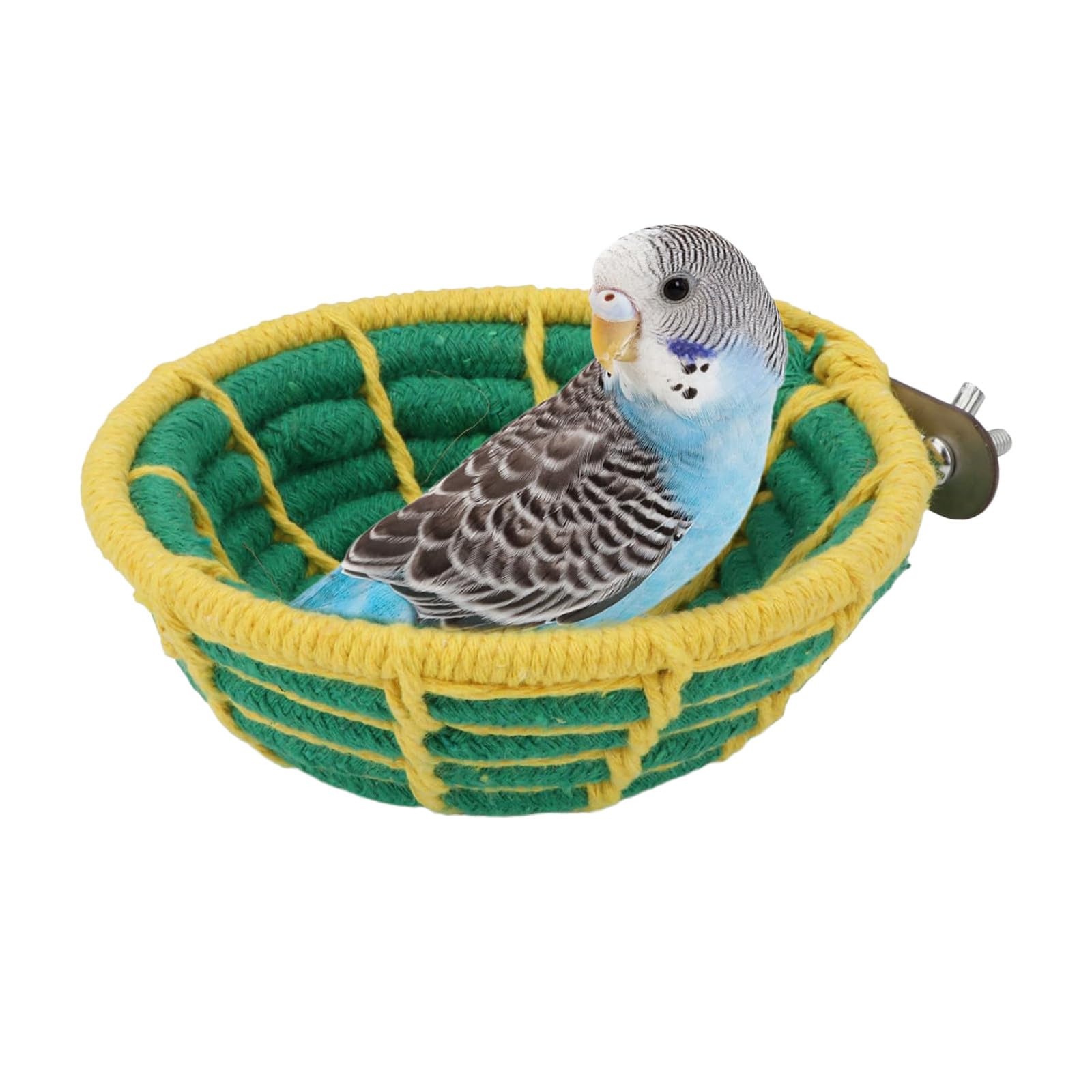 Cama para jaula de pájaros, cuerda de algodón, hamaca de nido de pájaros con montaje de tornillo, percha suave para loros para periquitos, tortolitos, cacatúas, conures y loros pequeños, accesorios de — view 6