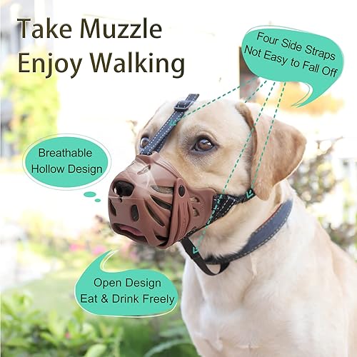 Miniatura 3 de Petyouyou - Bozal para perro grande para dejar de morder la boca, hornear, comer rocas para cachorros de tamaño mediano, extrapequeño, raza pastor
