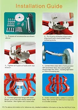 3000W Noiseless Vertical Wind Turbine Generator Kit,12V 24V 48V with MPPT Controller Small Low Noise Wind Turbine Generator Suitable for Household Gardens
