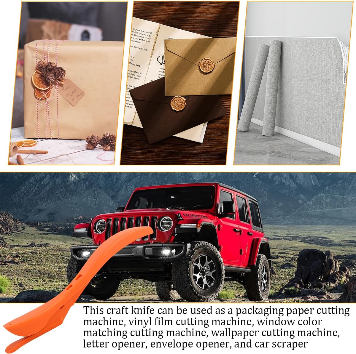 3PCS Car Wrapping Paper Cutter, Concealed Vehicle Wrap Sliding Cutting Tool with 10 Replaceable Blade, Automotive Backpaper Wrapping Slitter Paper Cutter, Universal Fit (Multicolor)