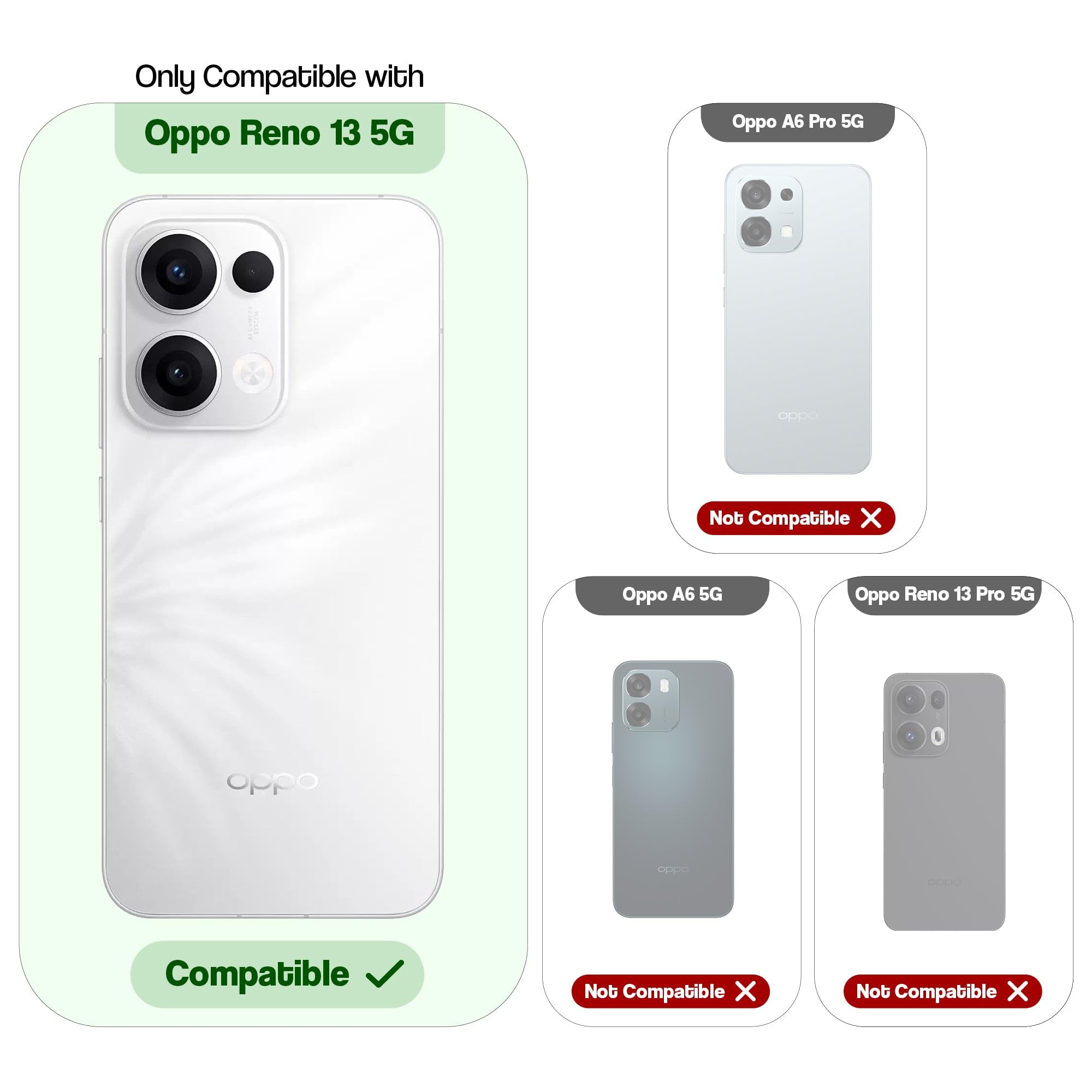 DL3 Mobilak Case Back Cover for Oppo Reno 13 5G/Reno13 5G, Sleek Frosted Translucent Back Only Compatible with Wireless Magnetic Accessories | Anti-Scratch Shockproof Phone Case (Black)