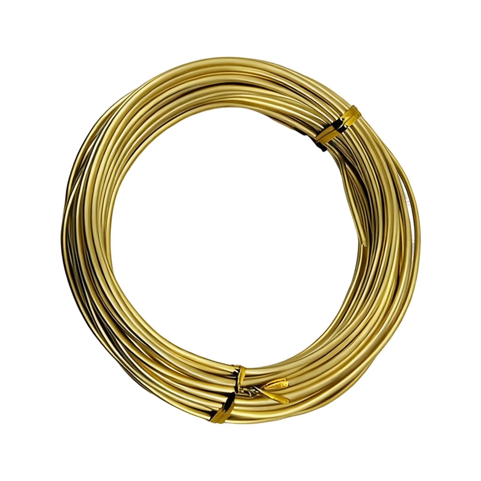 32.8Feet/10m Brass Picture Hanging Wire, 0.7mm/0.02in Braided Hanging Wire for Photo Frame, Mirror, Artwork and Clock