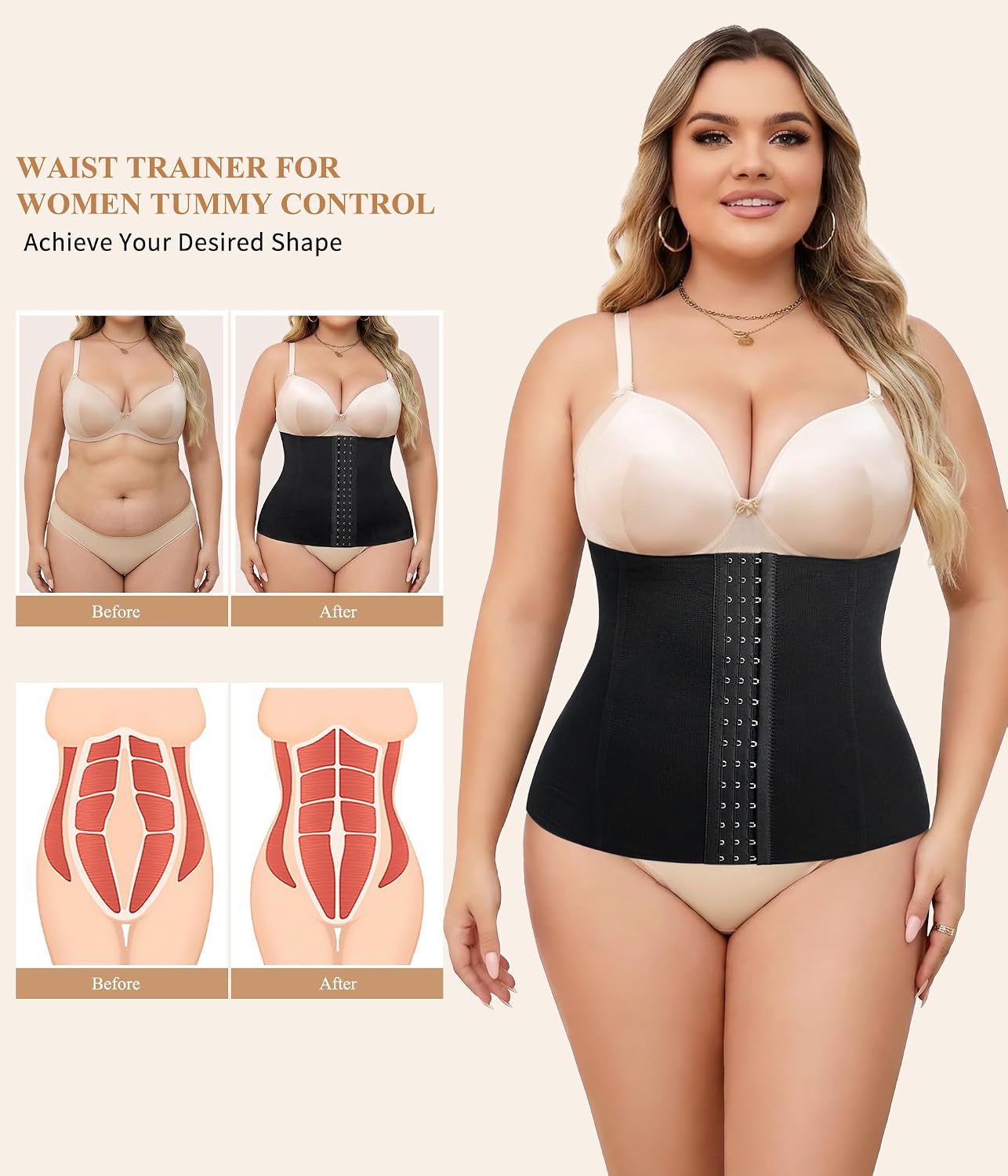 Irisnaya Wasit Trainer for Women Corset Shapewear Tummy Control Postpartum Faja Body Shaper Postpartum Waist Cincher