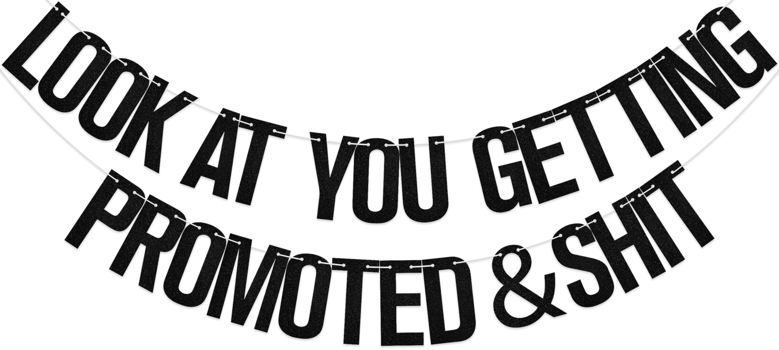 Look at You Getting Promoted & Shit Banner, Congratulations Decorations, Congratulations on Your Promotion, Job Promotion Decorations Black