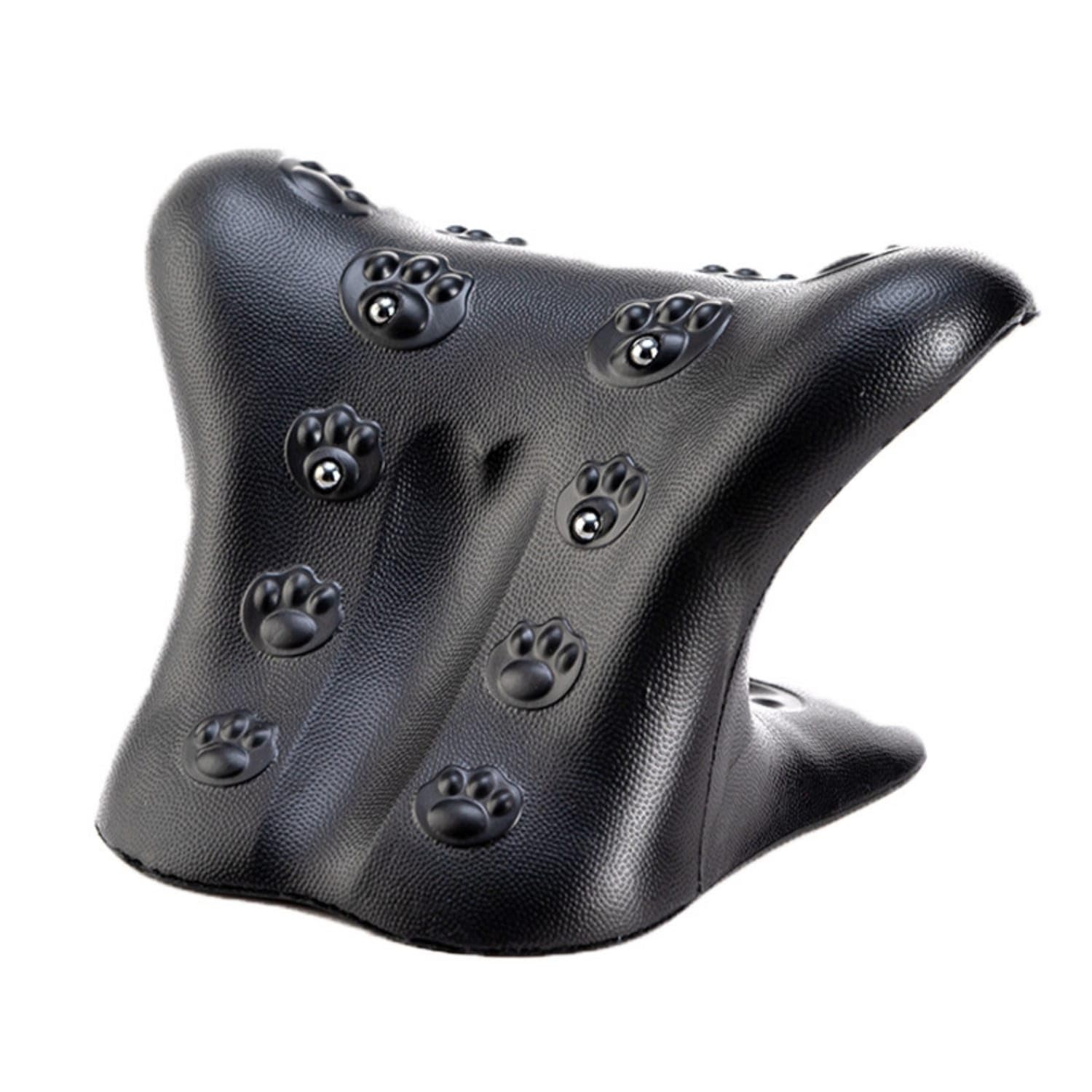 Textured Cervical Traction Pillow Comfortable Neck Traction Device Ergonomic Pillow with Massage Points Portable for Office Workers, Home, Floor, Cat Paw Magnetic - a-image-17