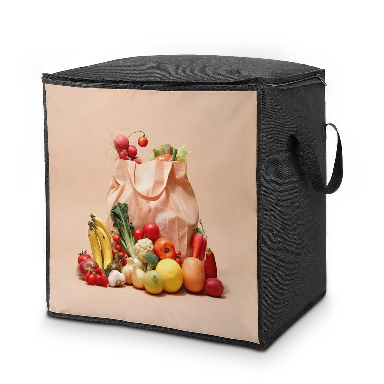 Fekiloot Style Fruits And Vegetables Storage Bags With Reinforced Handles,Moving Bag With Zipper,Closet Organizers,Compression Packing Cubes