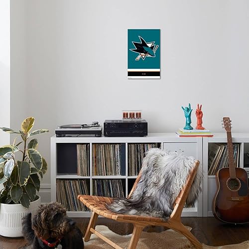 Miniatura 7 de Trends International NHL San Jose Sharks - Póster de pared con logotipo 21, 22.37 x 34.00 pulgadas, lienzo estirado