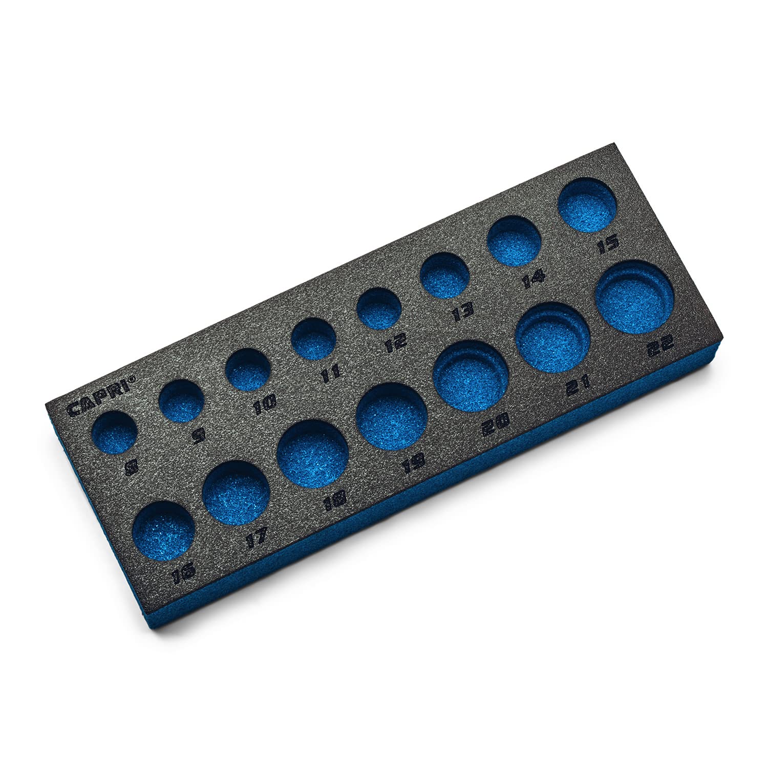 Plateau de mécanicien pour douilles 3/8 métrique Capri Tools support organisateur