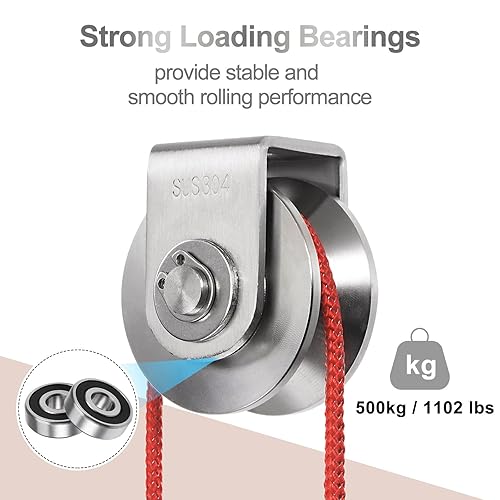 Miniatura 3 de HARFINGTON 2 ruedas con ranura en V de 2.7 pulgadas, ruedas rígidas con soporte para pista en V invertida de 0.87 pulgadas, capacidad de 1102 libras