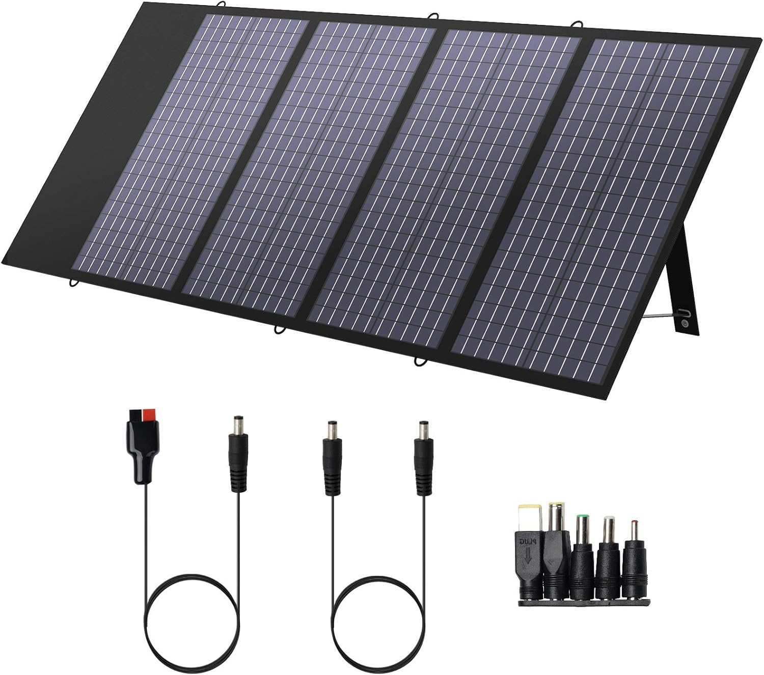 X-Dragon 140W Foldable Polycrystalline Solar Panel Portable Charger with Parallel Port, with MC-4 for Compatible with Most Portable Power Station, Laptop, Cellphone and Tablet Black