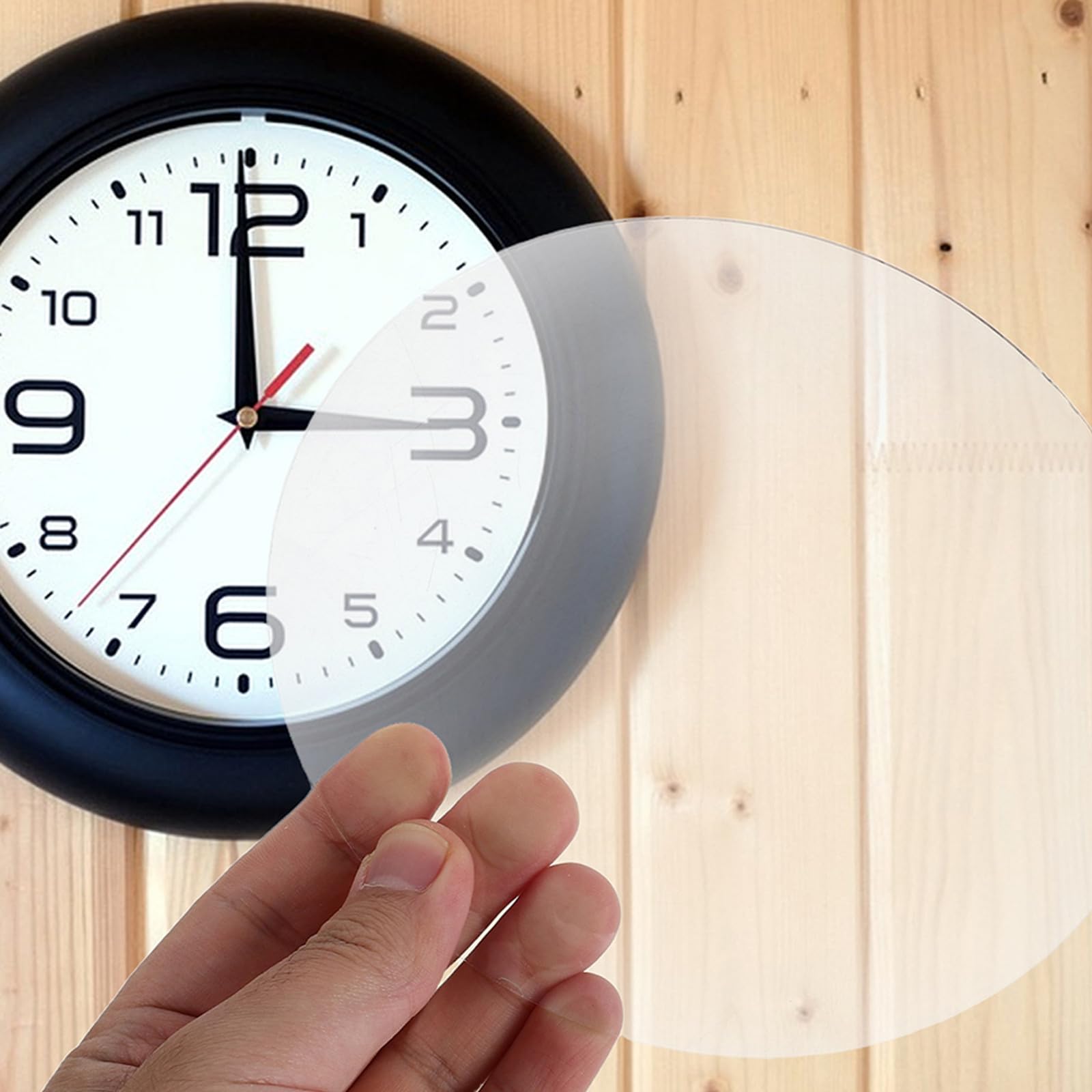 Sosoport Runde Uhr Frontglasabdeckung aus Glas 23,8cm Durchmesser Konvexe Runde Glasplatte mit Einfacher Montage für Selbstgemacht Uhr Reparatur und Heimdekoration