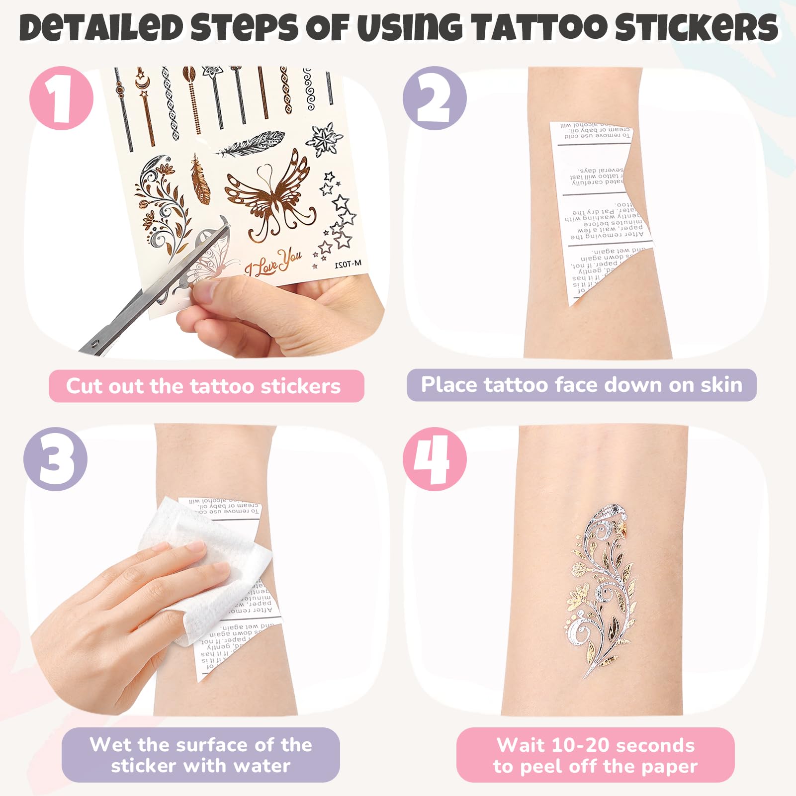 Tatuaggi Temporanei Penna Truccabimbi con 15 Tattoo Pen, 5 Fogli per Stencil per Tatuaggi e 2 Adesivi per Tatuaggi per Regalo Bambina Bambino 7 8 9 10 11 12 Anni Tatuaggi Per Bambini e Adulti