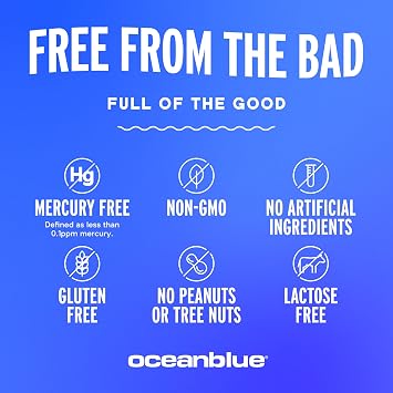 Oceanblue Omega-3 rTG Fish Oil - Heart, Brain, Eye Support | 180 Softgels - 90 Servings | 1240mg Omega-3, 676mg EPA, 450mg DHA | Burp-Free
