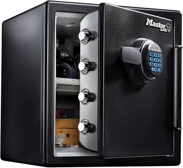 Master Lock Fireproof Safe 33,6L [Fire & Water Resistant] [XLarge] [Digital Combination] - For ID Papers, A4 Documents, Laptop Computers, Jewels