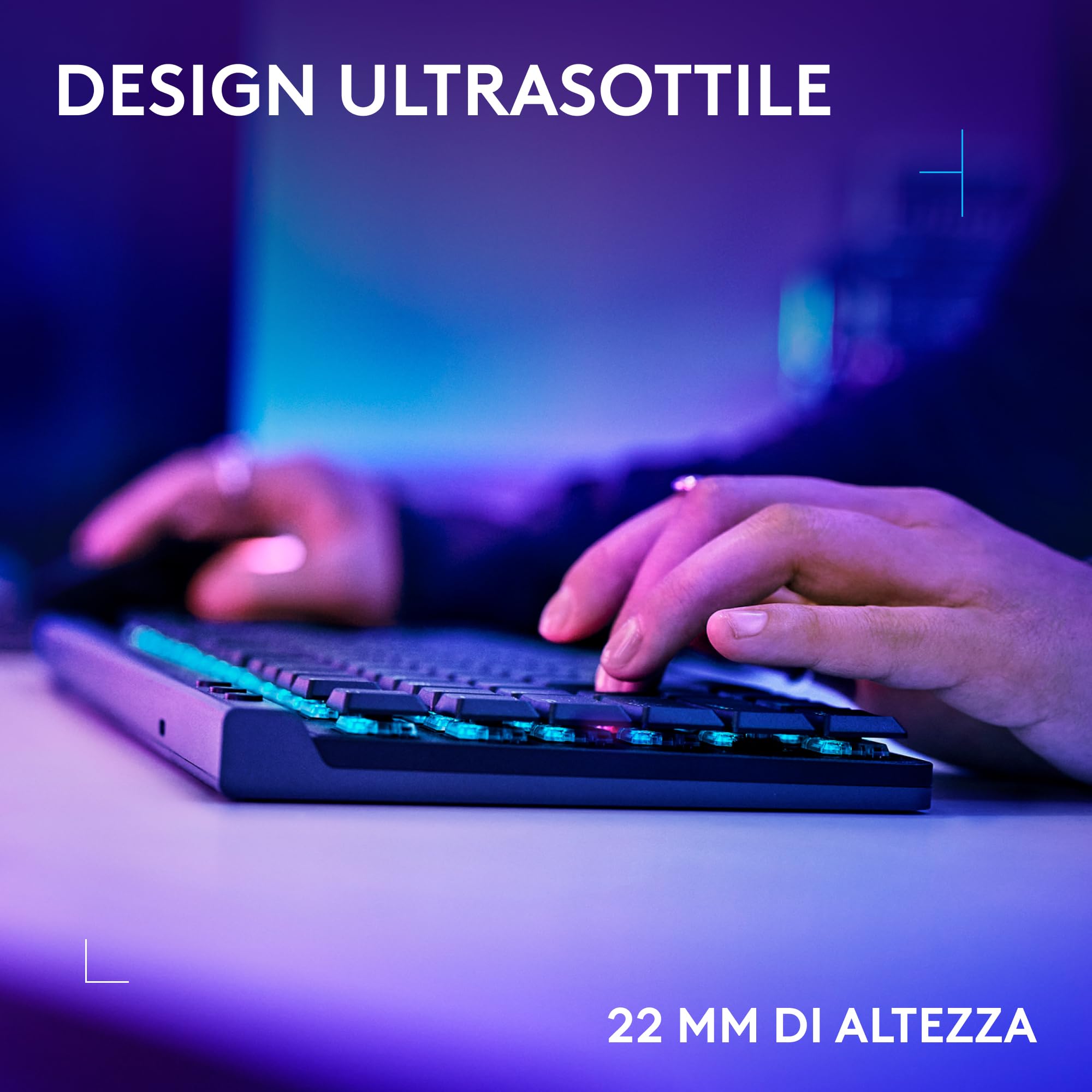 Logitech G G515 LIGHTSPEED TKL Tastiera gaming wireless a profilo ribassato, LIGHTSYNC RGB, design sottile senza tastierino numerico, copritasti in PBT, switch meccanici Tactile, ITA QWERTY - Nero