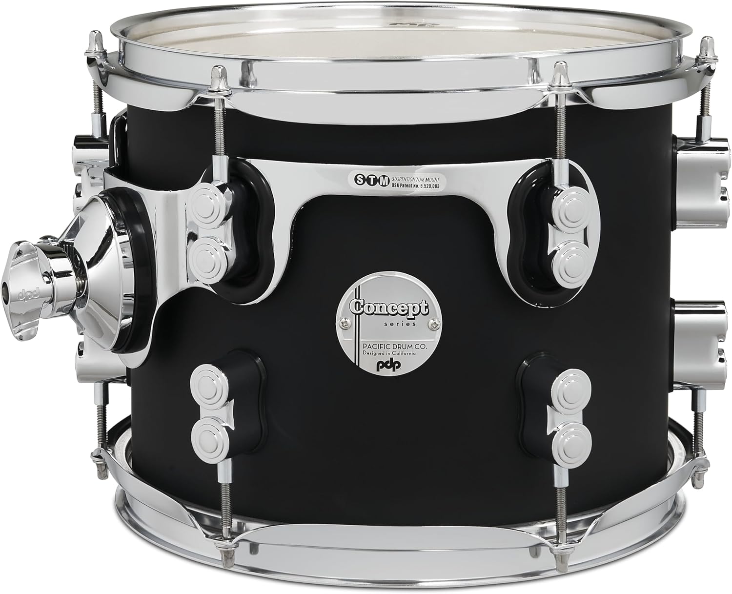 PDP Concept Maple 8x10 Suspended Tom Satin Black Finish Ply with Chrome Hardware